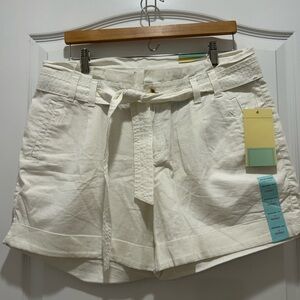 Sonoma Size 12 Modern Fit Low Rise Ivory Shorts New With Tags Cotton And Linen